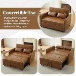 Merax Compact Sleeper Sofa Bed in Brown
