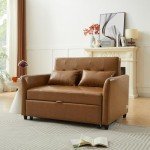 Merax Compact Sleeper Sofa Bed in Brown