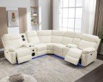 Comfort Stretch Power Recliner Sectional Sofa with Speakers