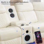 Comfort Stretch Power Recliner Sectional Sofa with Speakers