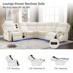 Comfort Stretch Power Recliner Sectional Sofa with Speakers
