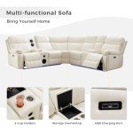 Comfort Stretch Power Recliner Sectional Sofa with Speakers