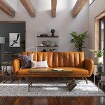 Camel Faux Leather Novogratz UK Brittany Futon
