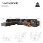 Oversized Cloud Sectional Sofa with Ottoman