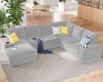 Oversized U-Shaped Sectional Sofa with Storage