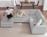 Oversized U-Shaped Sectional Sofa with Storage