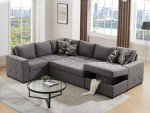 U-Shaped Sleeper Sofa Bed with Storage Chaise
