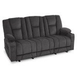 MCombo Gray Power Reclining Sofa with Heat & Massage