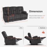 MCombo Gray Power Reclining Sofa with Heat & Massage
