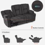 MCombo Gray Power Reclining Sofa with Heat & Massage