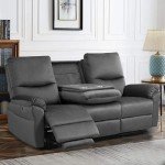 Modern Power Reclining Sofa with USB & Cup Holders