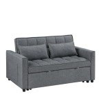 Grey Modern Sleeper Loveseat Sofa Bed