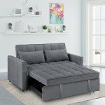 Grey Modern Sleeper Loveseat Sofa Bed