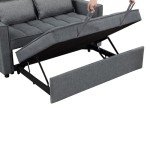 Grey Modern Sleeper Loveseat Sofa Bed