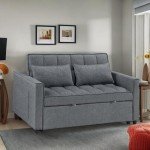 Grey Modern Sleeper Loveseat Sofa Bed