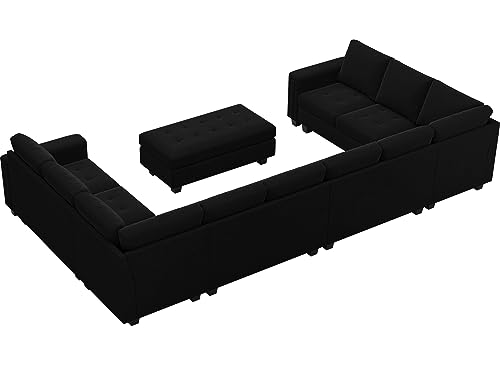 Belffin Oversized Velvet U-Shaped Sectional Sofa Set