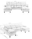 Eafurn U-Shaped Modular 6-Seater Sofa Set