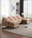 Eafurn U-Shaped Modular 6-Seater Sofa Set