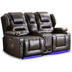 SAMERY Electric Recliner Loveseat with Console & Speakers