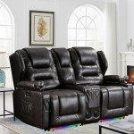 SAMERY Electric Recliner Loveseat with Console & Speakers