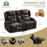 SAMERY Electric Recliner Loveseat with Console & Speakers
