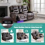 SAMERY Electric Recliner Loveseat with Console & Speakers
