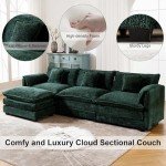 Oversized Chenille Sectional Sofa with Ottoman