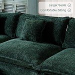 Oversized Chenille Sectional Sofa with Ottoman