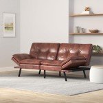 Dark Brown Convertible Futon Sofa Bed