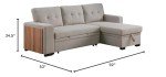 Light Gray L-Shaped Sofa with Storage & USB Port