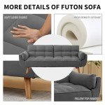 Modern Dark Gray Convertible Futon Sofa Bed