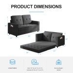 PUREMIND 2-in-1 Loveseat Futon Sofa
