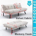 71" Velvet Convertible Futon Sofa Bed