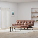 Modern Convertible Memory Foam Futon Sofa Bed