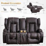 67" RV Loveseat Recliner with Console - Brown