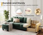 Green Corduroy Convertible L-Shaped Sectional Sofa