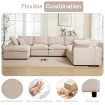 Beige Oversized U-Shaped Modular Sectional Sofa