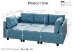 Navy Blue Reversible Modular Sofa with Storage