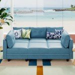 Navy Blue Reversible Modular Sofa with Storage