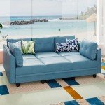 Navy Blue Reversible Modular Sofa with Storage