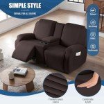 Reclining Loveseat Slipcover with Console - 4 Pieces