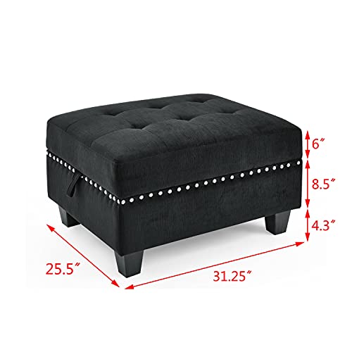 Modular Velvet U-Shaped Sofa Set with Storage