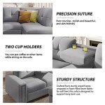 Light Gray Reversible Chaise Sectional Sofa Set