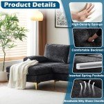 VINGLI 110" U-Shape Sectional Sofa in Black