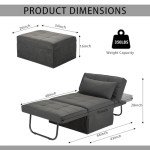 Dark Grey 4-in-1 Convertible Sofa Bed