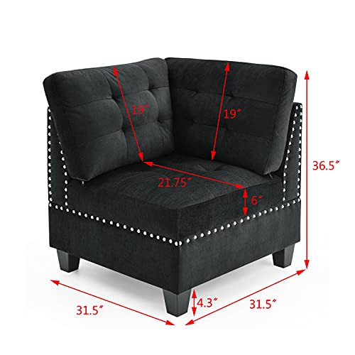 Modular Velvet U-Shaped Sofa Set with Storage