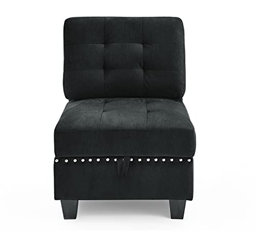 Modular Velvet U-Shaped Sofa Set with Storage