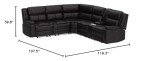 Dark Brown L-Shaped Leather Reclining Sectional Sofa
