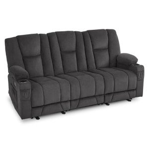 MCombo Gray Power Reclining Sofa with Heat & Massage