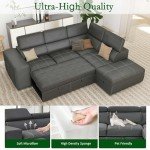 Modern 104" L-Shaped Sectional Sofa with Storage